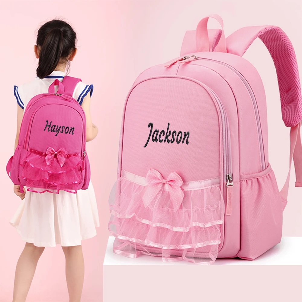 Name Customization New Girls\' Dance Class Large Capacity Backpack Personalized Embroidery Lace Lightweight Dance Bag