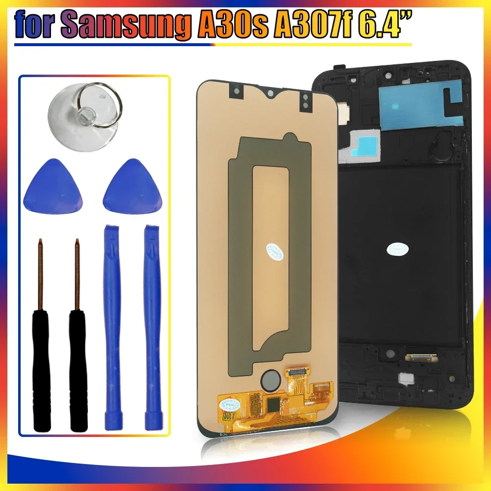 

New AMOLED LCD for Samsung Galaxy A30s A307F LCD Display Touch Screen Digitizer for Samsung A30s A307F SM-A307F LCD Replacement