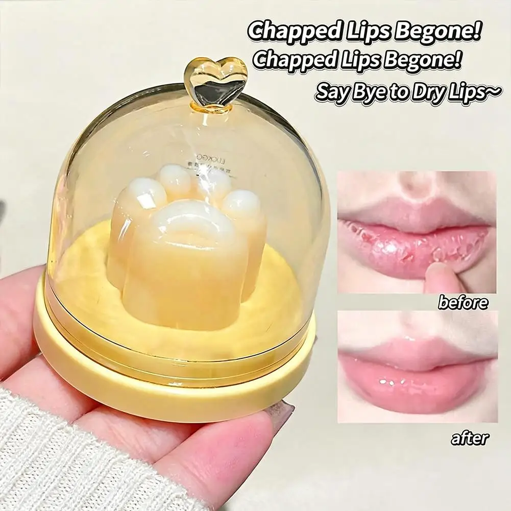 Cat Paw Shape Lip Balm Color Changing Moisturizing Non-Sticky Lipstick Natural Tint for Dry Lips Daily Makeup Student Use