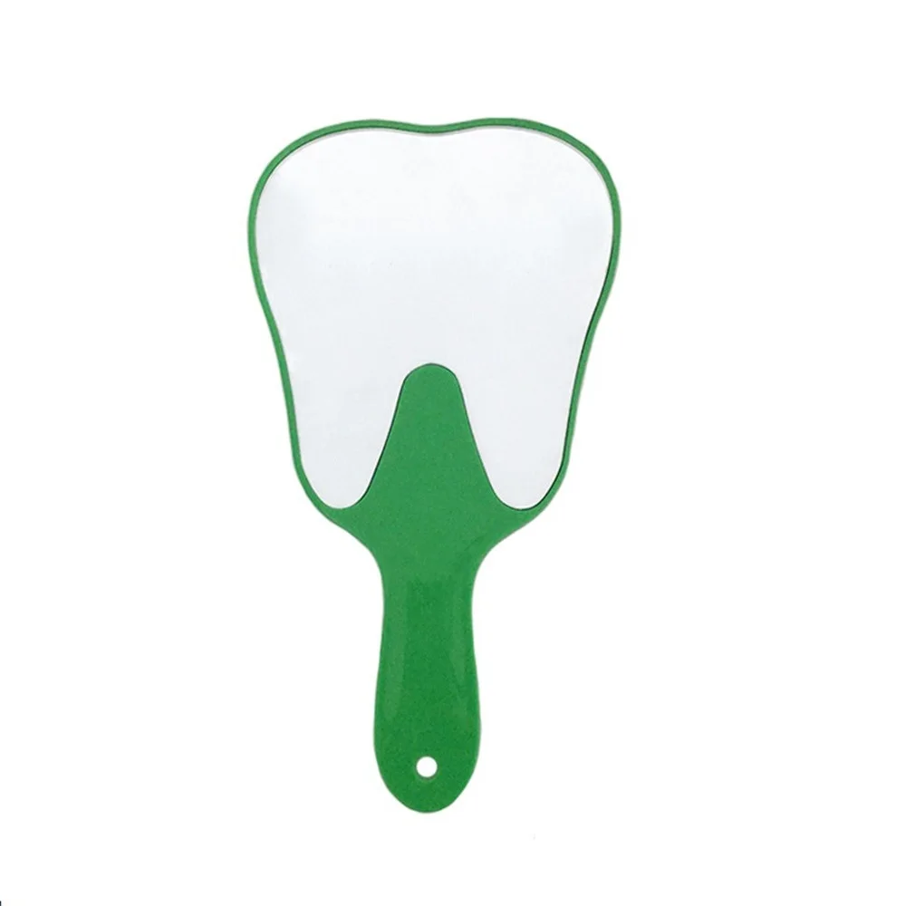 PVC Unzerbrechlicher Handspiegel mit Griff Zahnform Spiegel Dental Mund Prüfung Make-up Spiegel Zahnmedizin Zubehör Geschenk