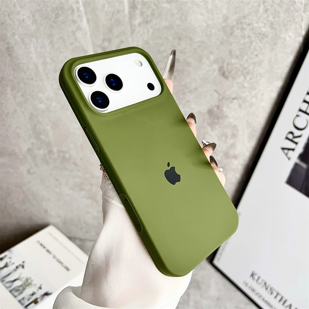 Original Flüssig-Silikon Handyhülle für iPhone 17 15 16 14 18 Pro Max Bonbonfarben Mit Logo-Box Cover für iPhone 17 Pro Max