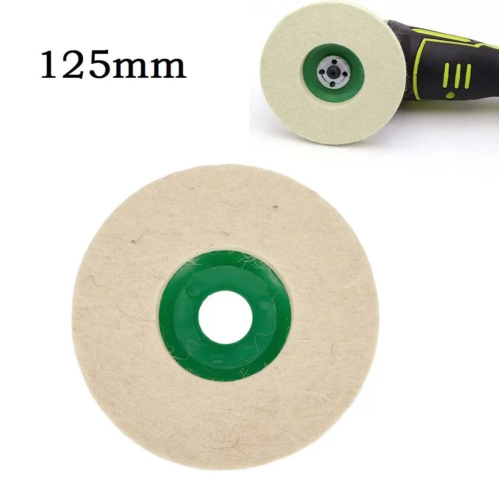 1PC 5in Wool Polishing Wheel Buffing Pads Angle Grinder White Wool Felt Disc Polishing Pad Grinding Wheel Abrasive Tool