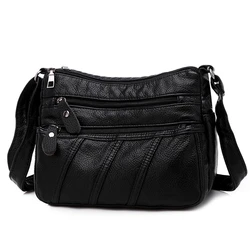 Women's Leather Casual Shoulder Bags Multi-layer Crossbody Handbag High Quality Small Messenger Bags Purse For Female