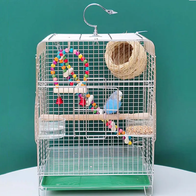 Lovebird Bird Cage Feeder Parakeet Small Bird Cages Breeding Playground Chinchilla Parrot Nido Para Pajaros Bird House Garden