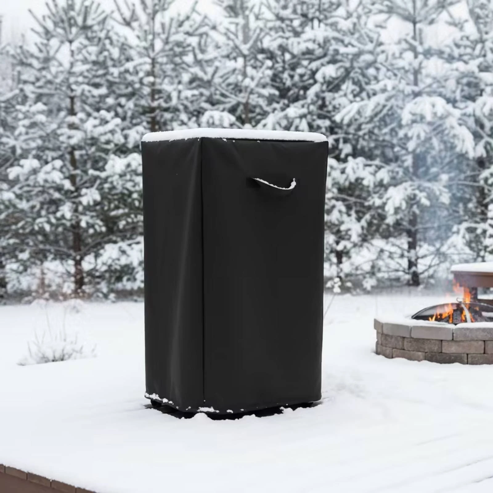 Electric Smoker Cover Waterproof Smoker Cover with Drawcord Heavy Duty Long-Lasting for Patio, Backyard