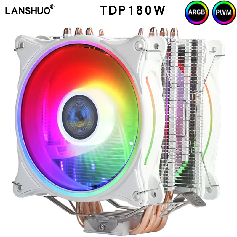 

2011 X79 X99 CPU Cooler120MM 4 Heat Pipes Mute ARGB 4Pin PWM CPU Cooling Fan LGA1200 1155 1366 1700 1356 AM3 AM4 Motherboard P