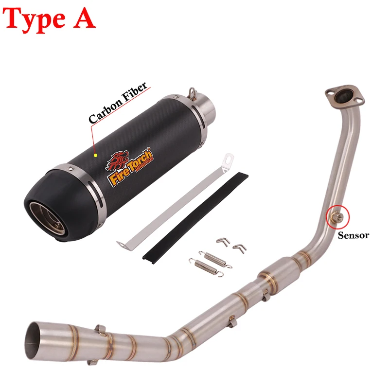 For Yamaha YZF R15 V3 V4 R125 MT125 2020 - 2023 Motorcycle Exhaust Escape Systems Modified Front Link Pipe Muffler Carbon Fiber