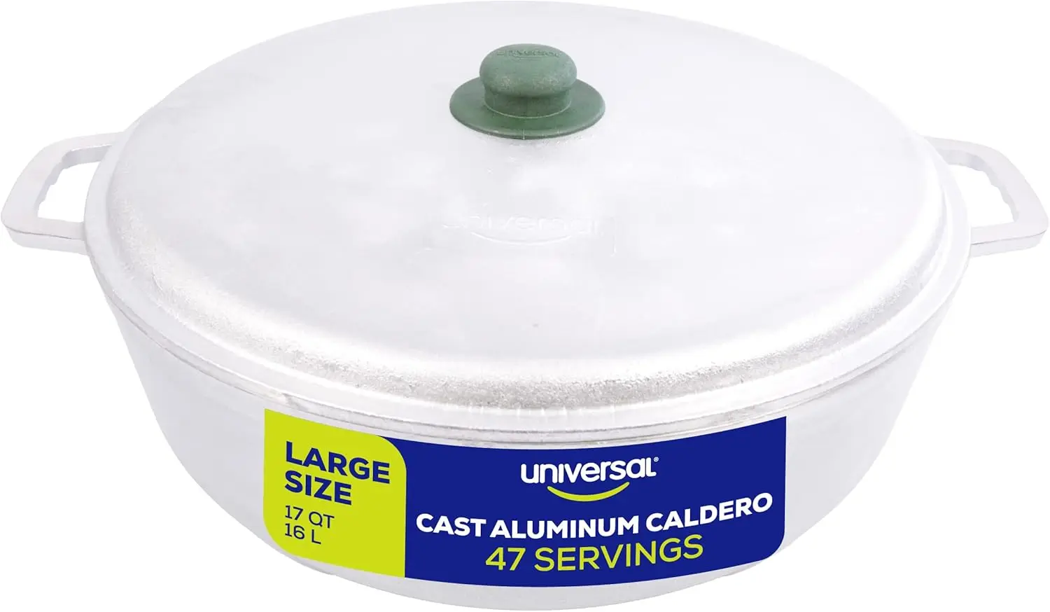 

(Professional Large) Caldero 47 Cups - 17 QT / 16 L, Stainless Aluminum Pot, Even Heat Distribution and Fast Cooking Dutch Oven