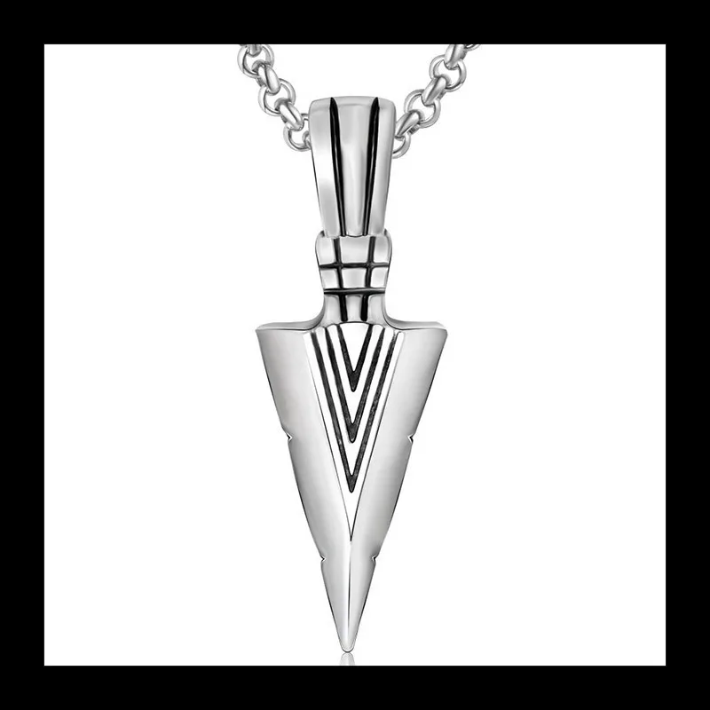 الحديثة الثلاثي التيتانيوم الصلب قلادة العصرية موضة الرجعية الرجال Awl قلادة قلادة قطعة واحدة إرسال نيابة عن SP5 #1