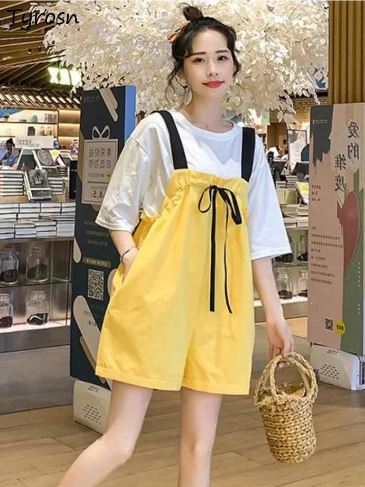 

Rompers Women Loose Design Simple Solid Sweet Classic All-match Ladies Summer Basic Chic Elegant Tender Sleeveless Korean Style