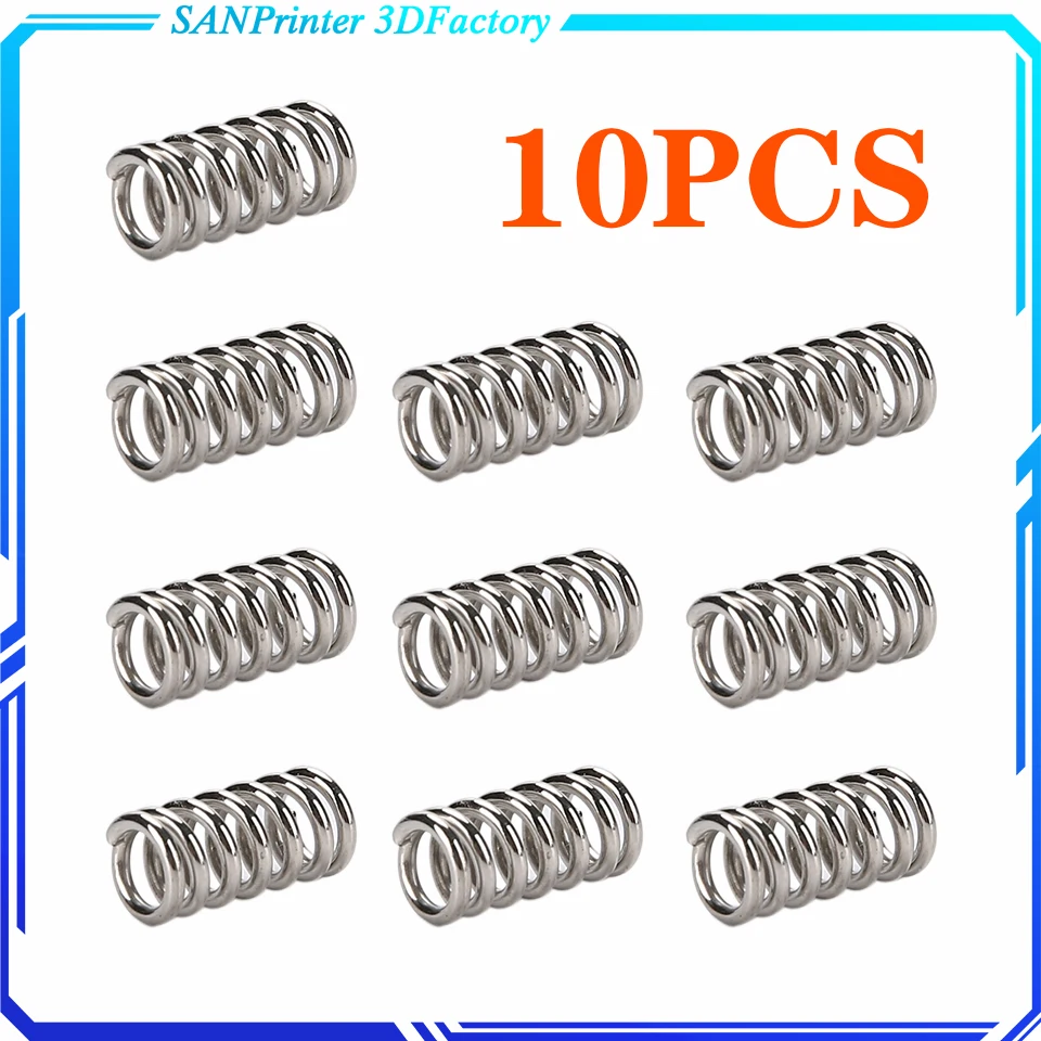 10PCS High Elastic Spring Manganese Steel Pressure Spring Wire Dia 1mm Outer Dia 6mm Length 12mm