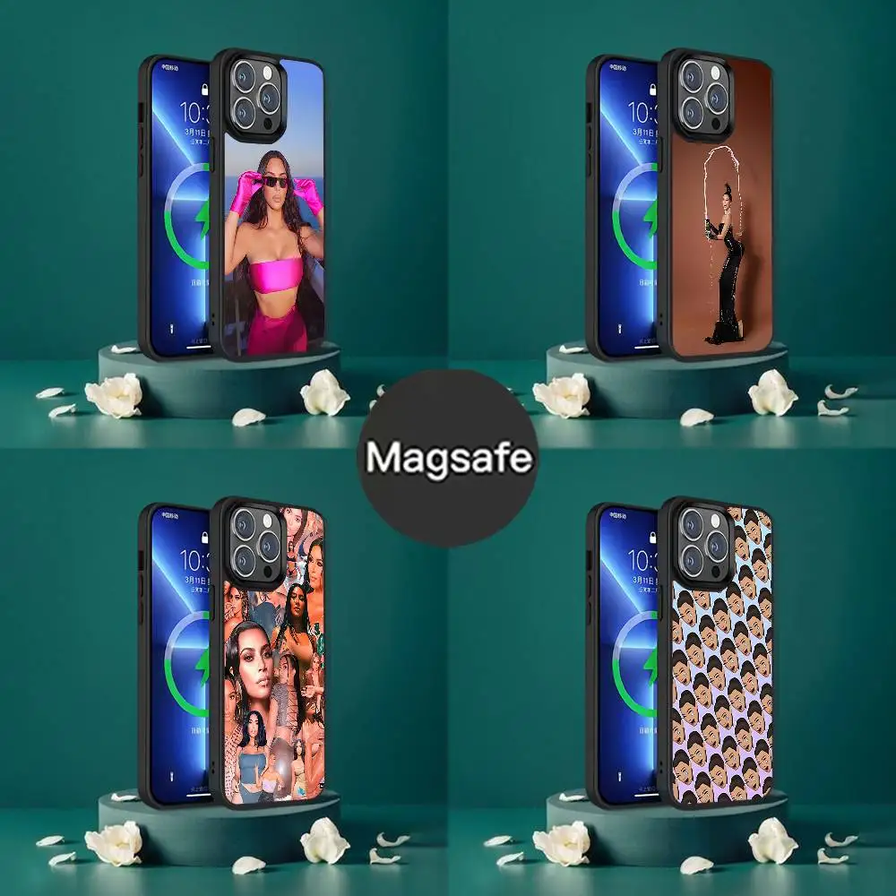 K-Kim K-Kardashians Capa de telefone engraçada para iPhone 17,16,15,14,13,12,11,Pro,Max,Plus,Mini,SE4,E Carregamento sem fio magnético Magsafe