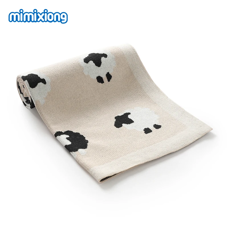 القطن الطفل البطانيات لحديثي الولادة 90*70 سنتيمتر محبوك Infantil بنين بنات الحضانة الشهرية التقميط التفاف منقوشة طفل تلقي الحصير #2