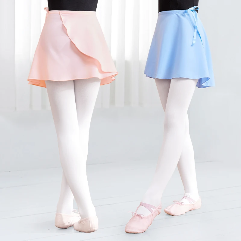 Dziewczęcy balet spódnica wiązana czarny spódnica do tańca maluch spódnica szyfonowa różowy spódnica baletowa z regulowany pasek