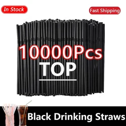 50-10000Pcs Black Drinking Straws, Cocktail rietjes Milk Tea Bar Party Wedding Kitchen Home Accessory Beverage Straw Wholesale