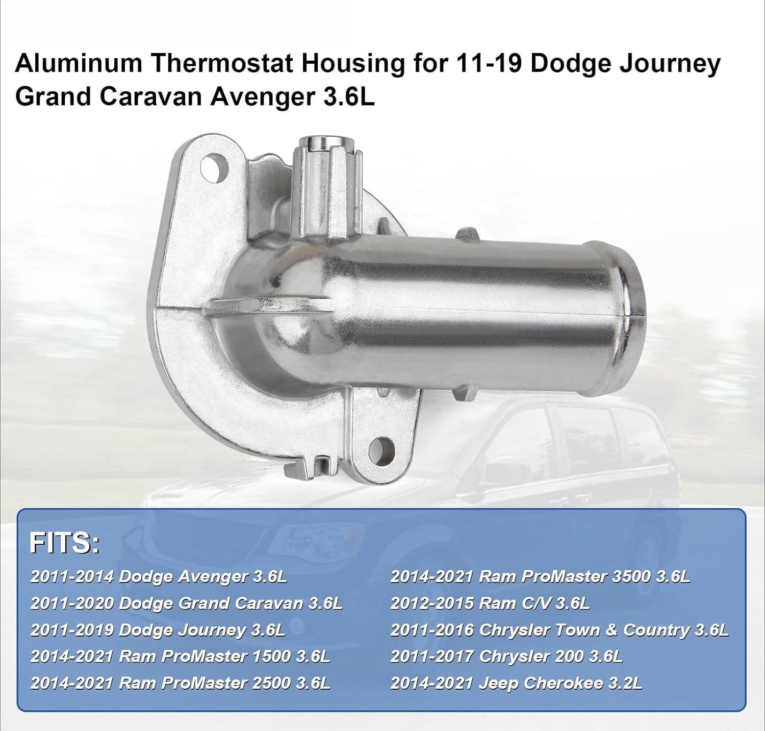 مجموعة مبيت ترموستات من الألومنيوم متوافقة مع موديلات Jeep Dodge RAM 3.6L 3.2L V6 2011-2021