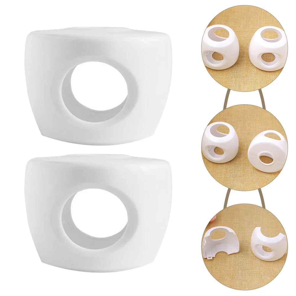 3 Pcs Child Proof Door Knob Covers Handle Bumper Kid Safety Baby-proof White Childproof