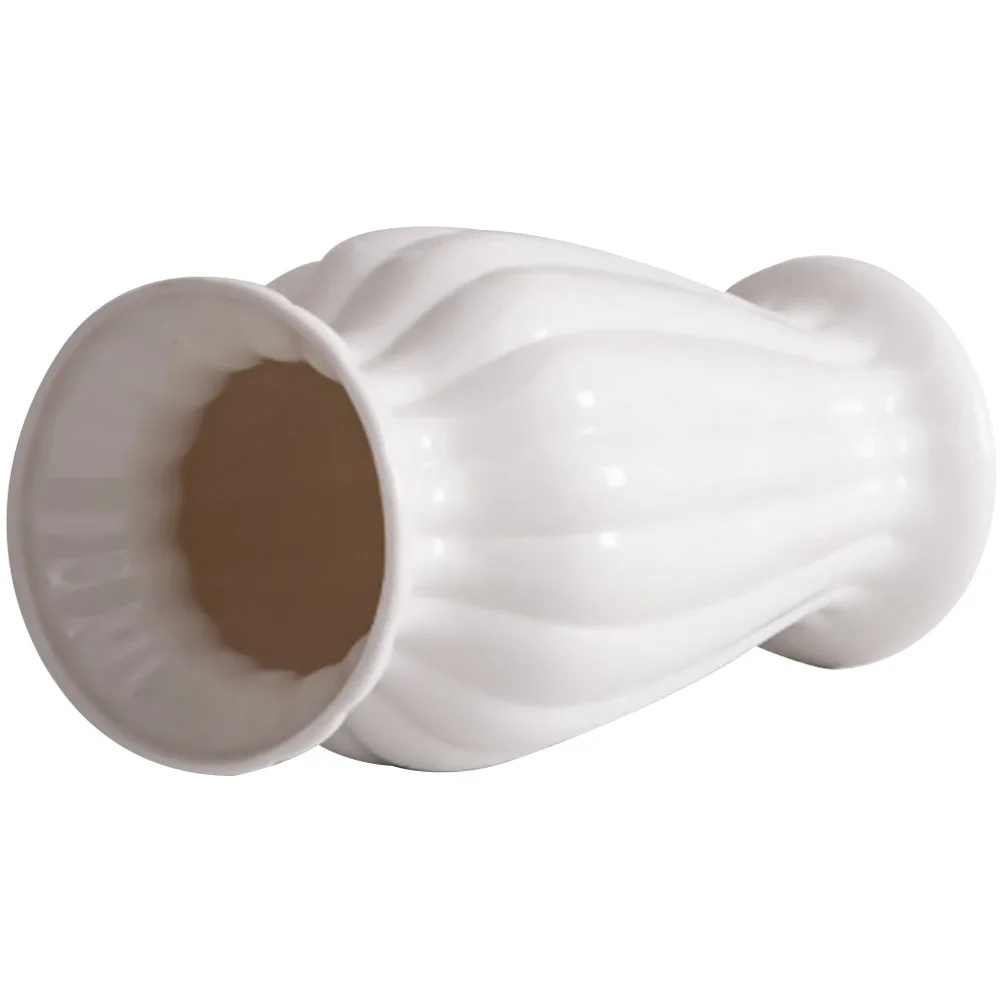 

Ceramic Vase Creative White Simple Decoration for Home Office Tabletop Shelf Decorative Flower Vase Modern House Decor