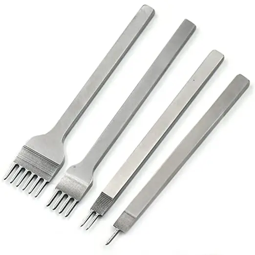 Spacing Punch Set for Leather Hole Punches Tool Lacing Stitching Sewing DIY Leather Craft Tools 1/2/4/6 Prong
