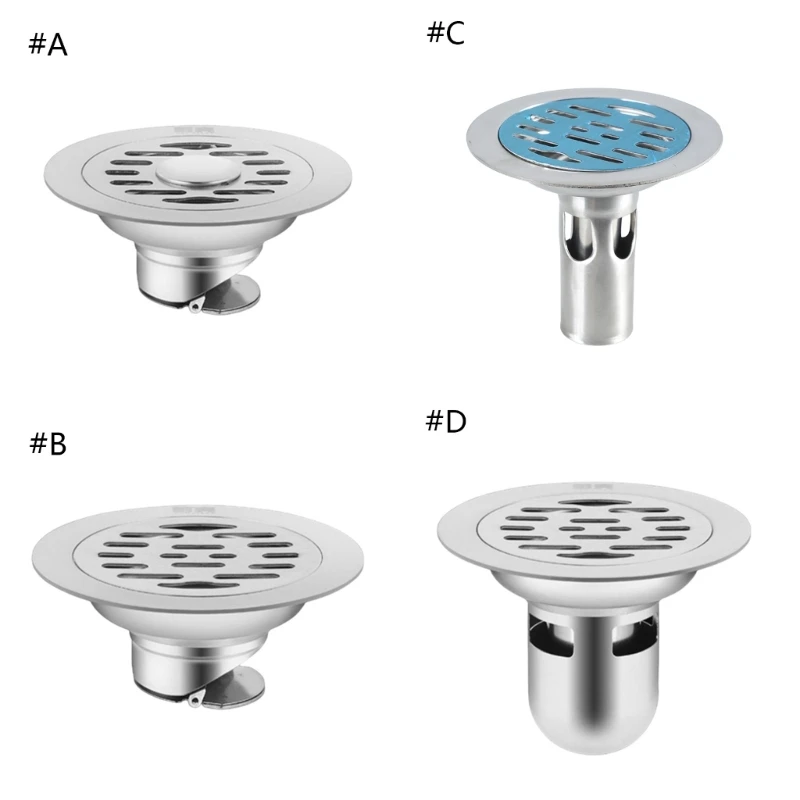 Stainless Steels Floor Drain Antiodor Drainer Shower Strainer Cover AntiBlocking Round Floor Strainer Hair Catcher Drop Shipping