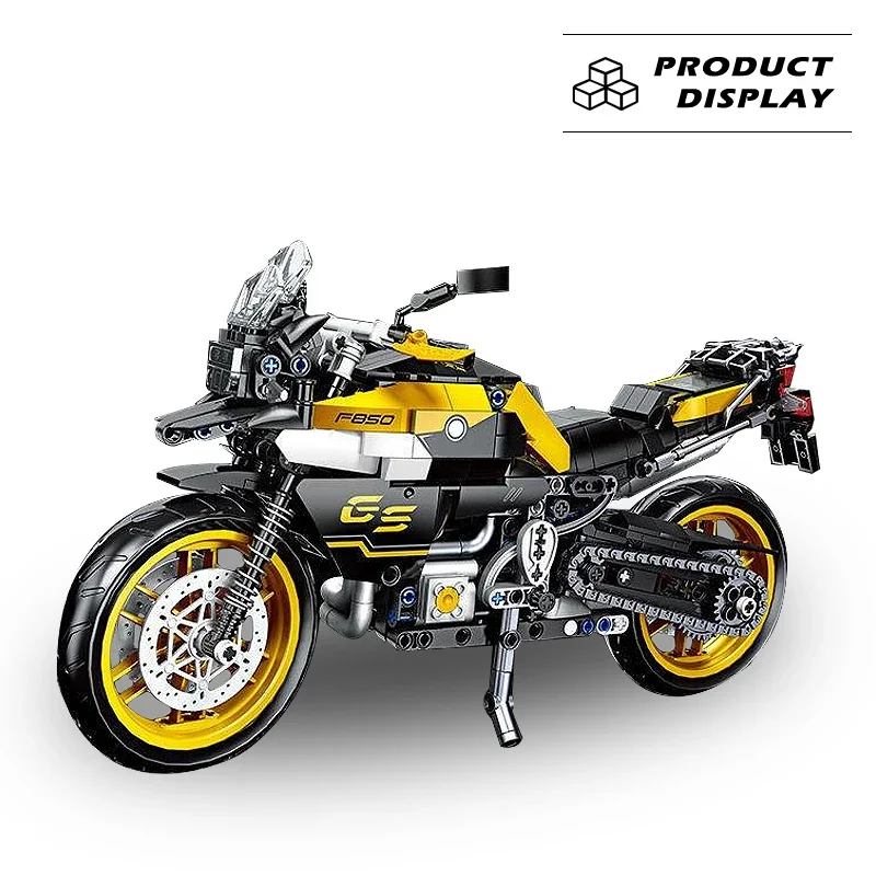 City F85 GS Motorcycle Model MOC Building Blocks Racing Car Motorbike Vehicle Bricks Desktop Decoration Assembly Kids Toys Gifts