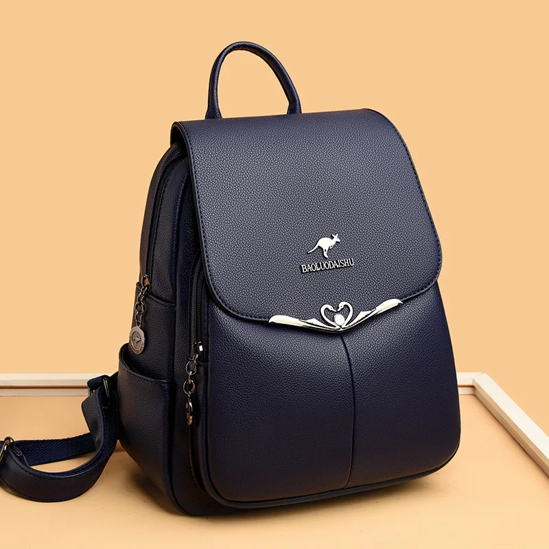 New Large Capacity Texture Women's Backpack Soft Leather Multi Purpose Middle Aged Women's Bag Mom Bag Wholesale