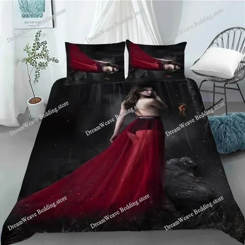 3D Print Damon Salvatore The Vampire Diaries Bedding Set Duvet Cover Bed Set Quilt Cover Pillowcase Comforter King Queen Size519
