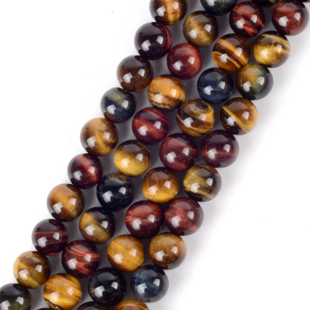 4mm-12mm Natural Multicolor Tiger Eye Stone Round Beads for Jewelry Making Diy Bracelets Necklace 15