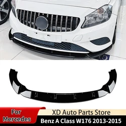 For Mercedes Benz A Class W176 2013-2015 Car Front Spoiler Lip Lower Splitter Blade Guard Plate BodyKit Tuning Car Accessories