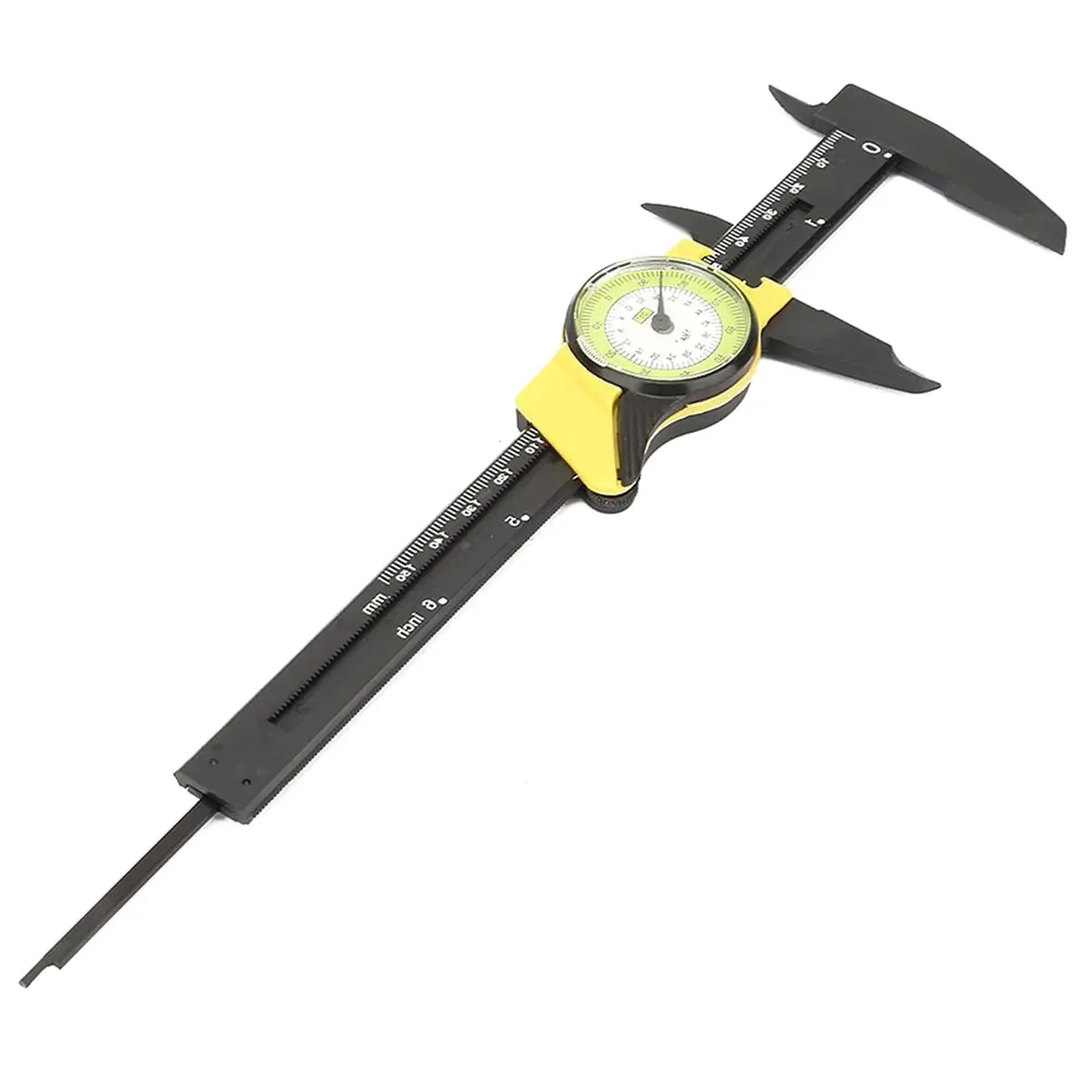 Calipers 150mm, Plastic Vernier Caliper Ruler Gauge Measuring Tool 0.1mm Read Value(Yellow)