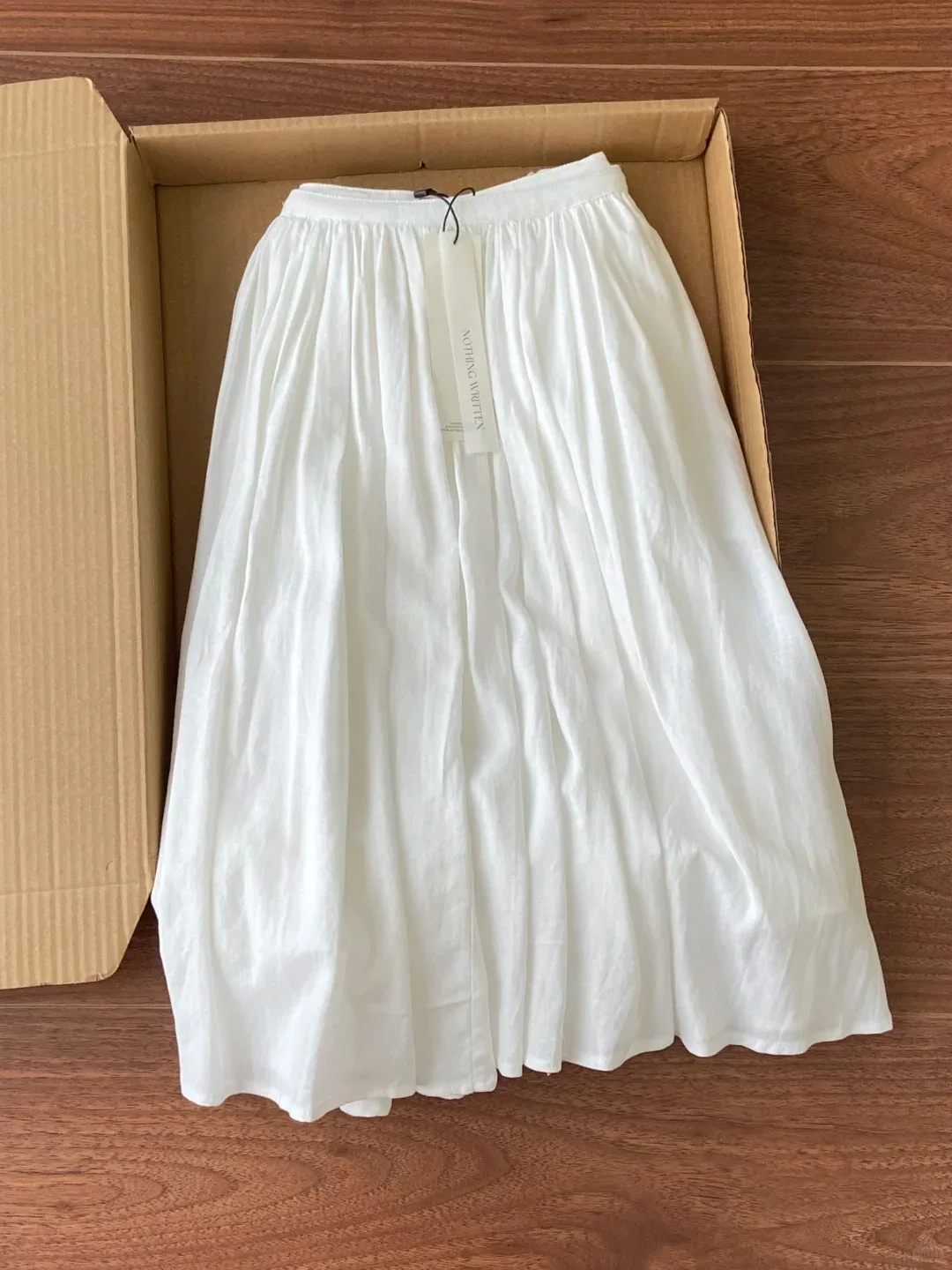 

Nothingwr*tten Princ Sle Cotton Skirt Casual High Waist A-Line Gown Women's Faion Summer 2025 White Dr