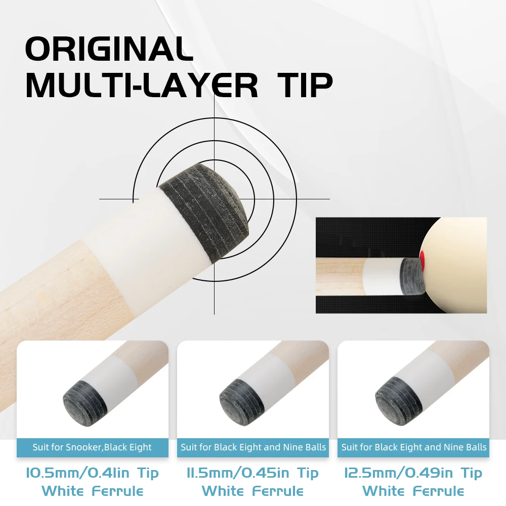 FURY-CRICAL AE-NT1/2 conjunto de taco de bilhar, eixo de bordo, conjunto de caixa conjunta 3/8x10 1/2 vara 10.5/11.5/12.5mm aperto suave