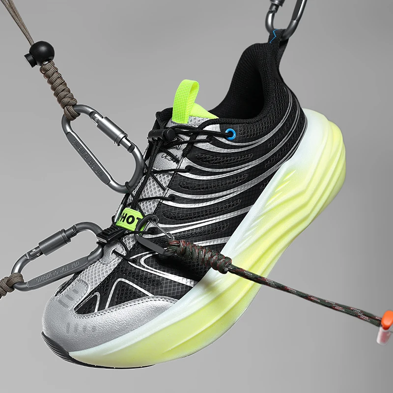 

Мужские кроссовки для бега на открытом воздухе, дышащие, нескользящие, с амортизацией, роскошные, для пар, сетчатые, для бездорожья