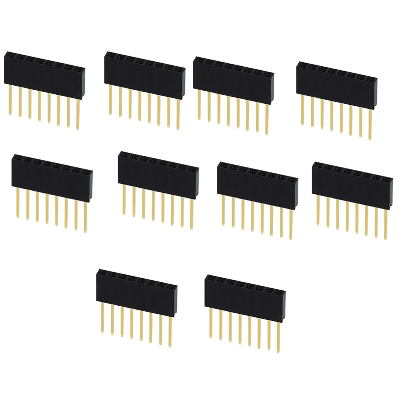 10 Stück 2,54mm Rastermaß Gerade Stiftleiste Steckverbinder 1x6/1x8/1x10/1x15/1x20/1x40 2x6/2x8/2x10/2x20 Einreihig/Zweireihig PC