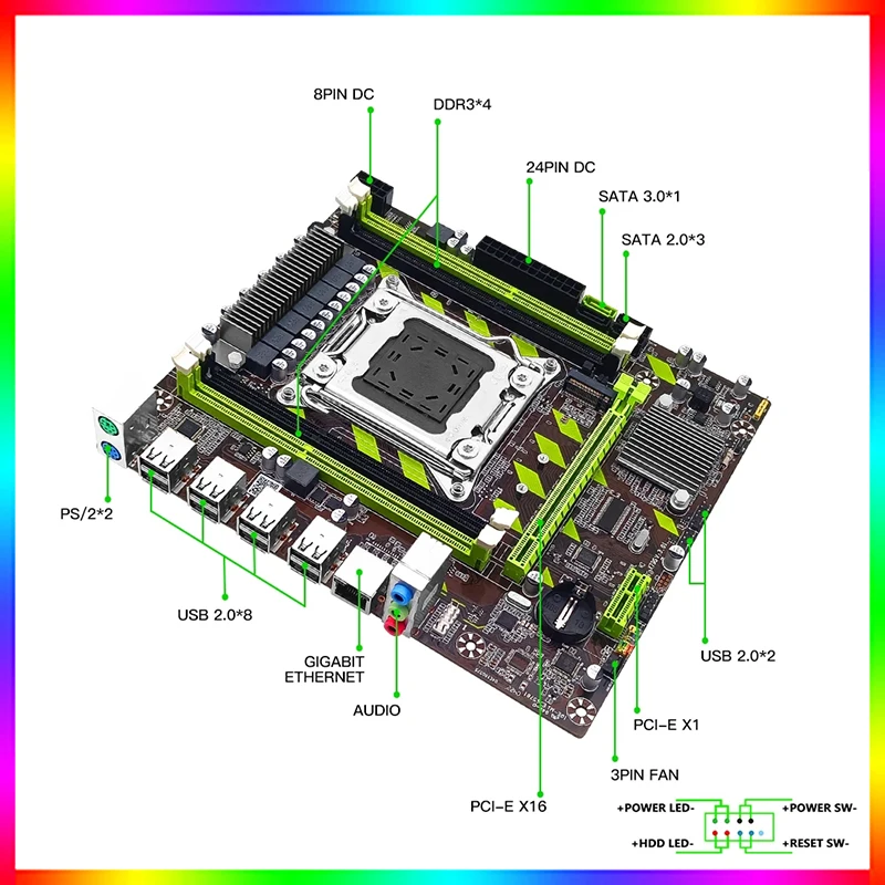 Imagem -03 - Lga 2011 Motherboard Xeon e5 2650 Placa-mãe Ram Cpu Ddr3 Refrigerador para Jogos de pc Mini Itx X79