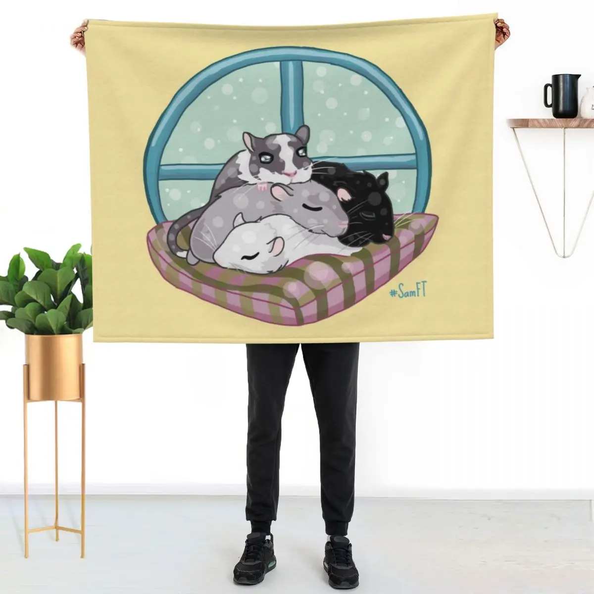 

Cozy Gerbils Throw Blanket Easy Care Comfortable Blanket for Couch