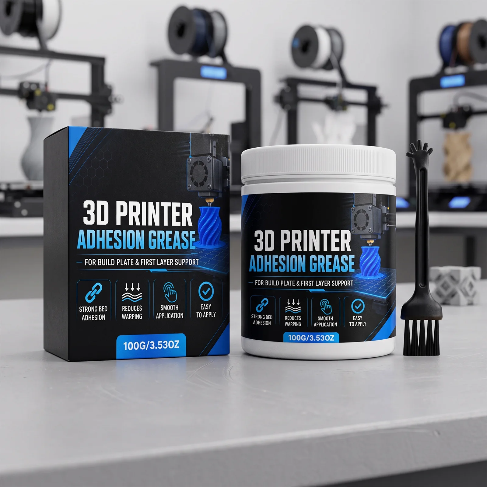 3D-Drucker-Bett-Klebstoffpaste, Hitzehaftung, Kaltlösbare, Multi-Material, Wasserbasierte Anti-Verbiegungs-Paste für 3D-Druck-Filamente