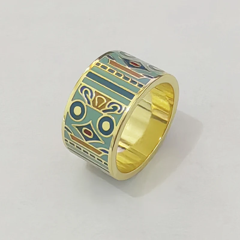 Color Culture Stainless Steel  Rings Enamel Jewelry  for Women Mother Gift