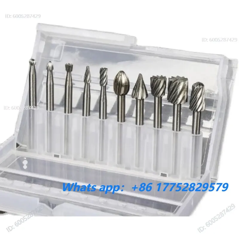 10-Piece rotating numerical control tungsten steel carbide rotary file engraving milling cutter metal grinding head