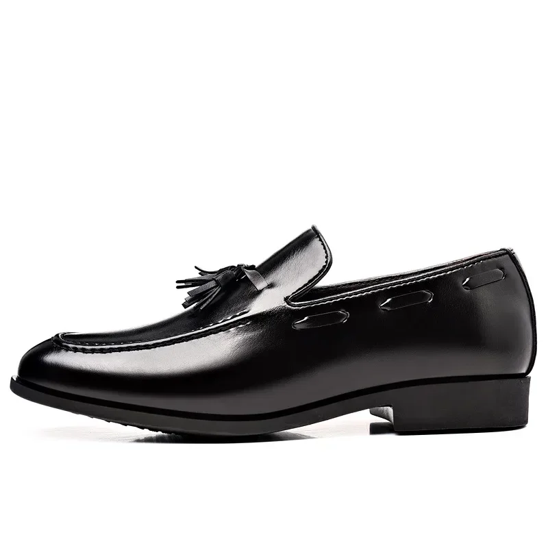 Summer Fashion Casual Leather Shoes Men Large Size Business Formal Casual Shoes Wedding Lace Up Men Shoes image 6