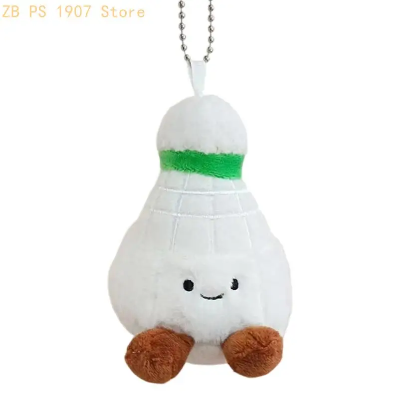 Badminton Shuttlecock Plush Keychain Soft Plush Decors Sports Themed Keyring Adornment For Bags And Keys 55KA