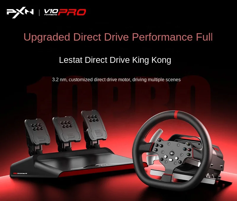 PXN V10 Pro Racing Game Pad Vibration Joysticks Gaming Steering Wheel for PC PS3 PS4 Xbox One Switch