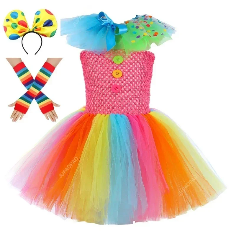 

Girl Festival Rainbow Costume Children's Role Playing Princess Dress with Role Playing Birthday Party Costume Stage Performance