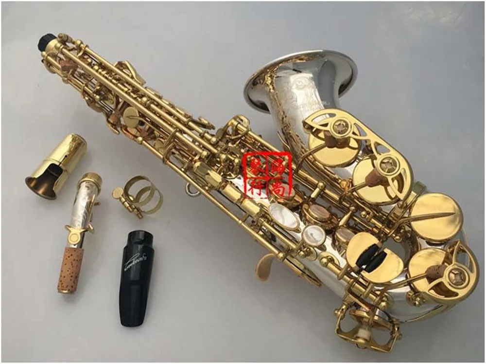 Best Quality YANAGISAW SC-9937 Curved Neck Soprano Saxophone B Flat Brass Nickel Silver Plated Sax With Mouthpiece Case