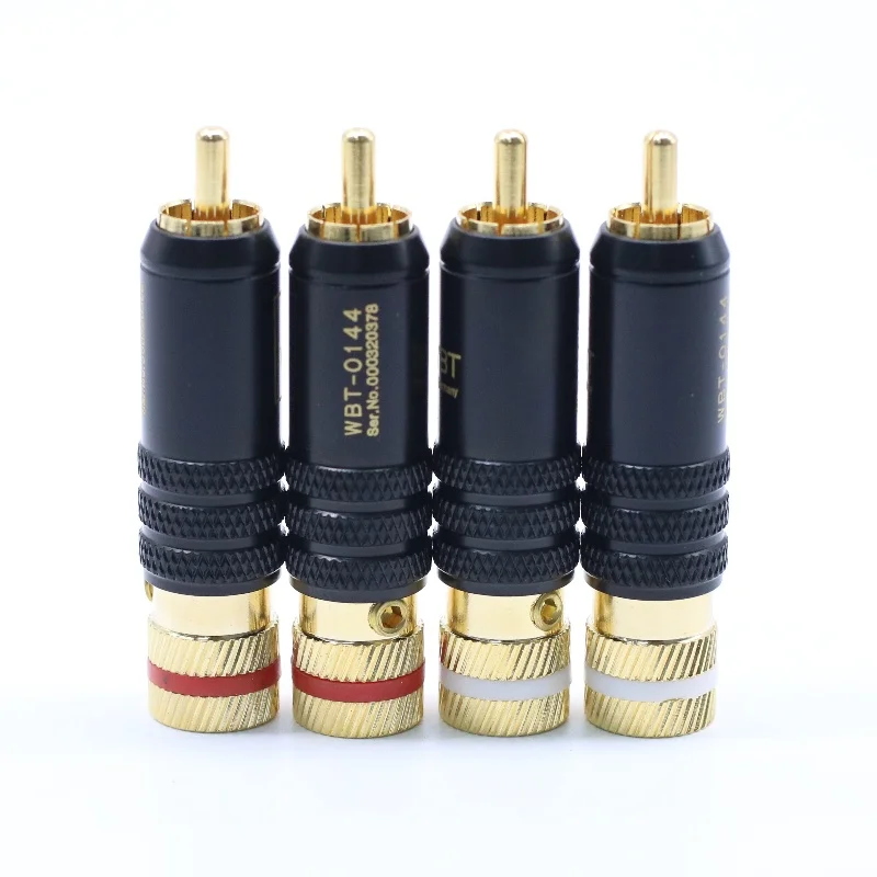 4PCS German WBT-0144 gold-plated signal wire plug RCA lotus plug fever audio plug amplifier signal plug