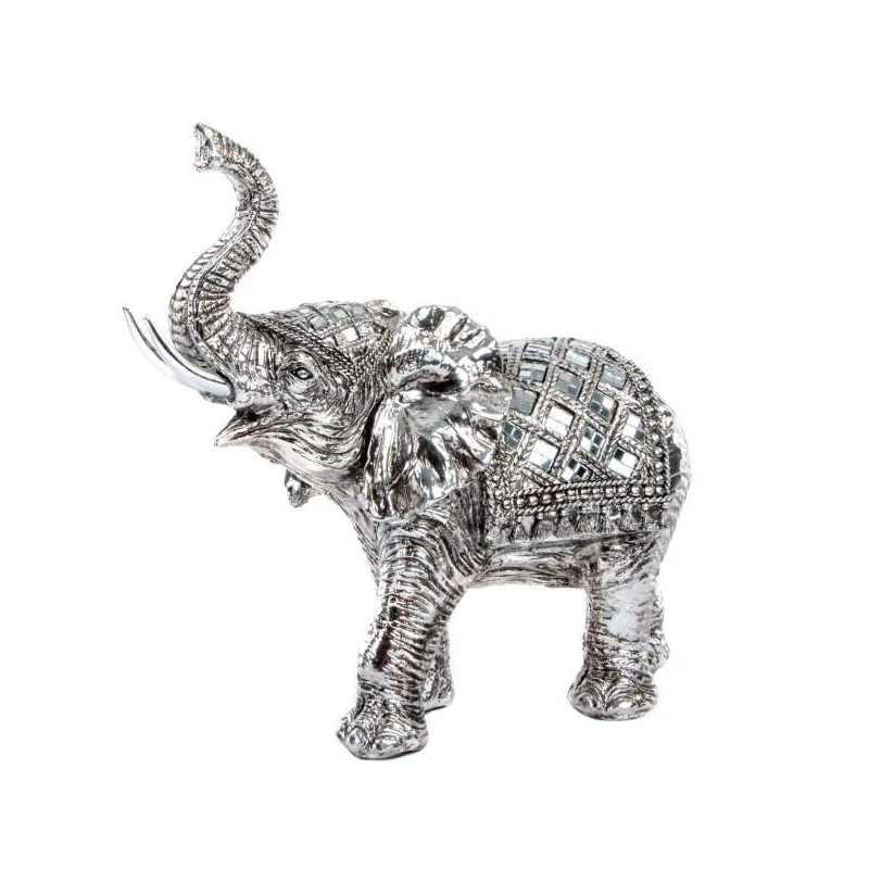 Figures (figurines) chrome resin elephant figure decape. 130314