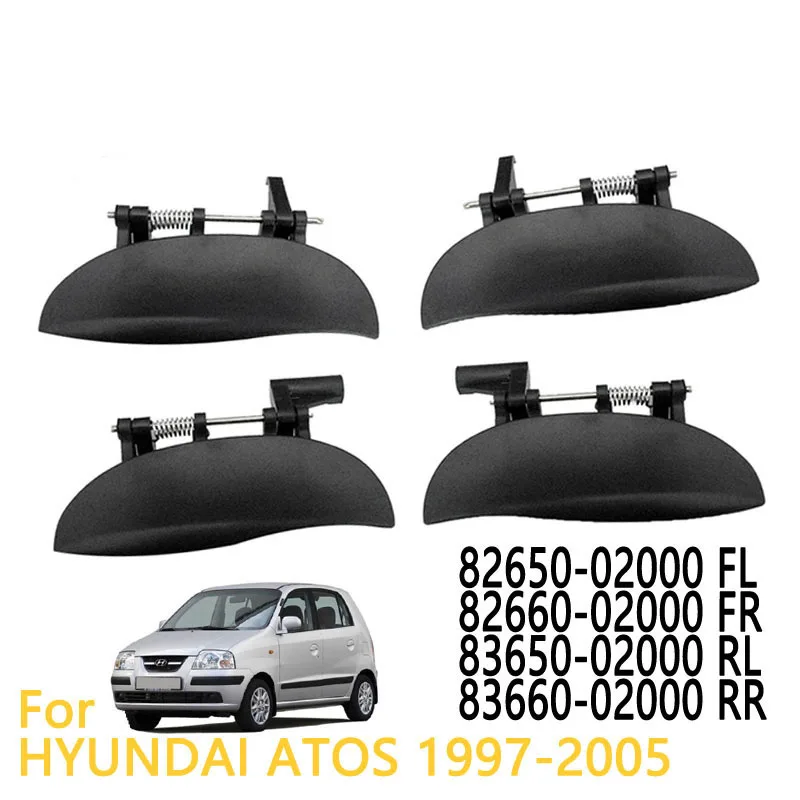 1pc preto maçaneta da porta exterior para hyundai atos 1997-2005 fora dianteira traseira esquerda direita maçaneta da porta 82650-02000 83660-02000