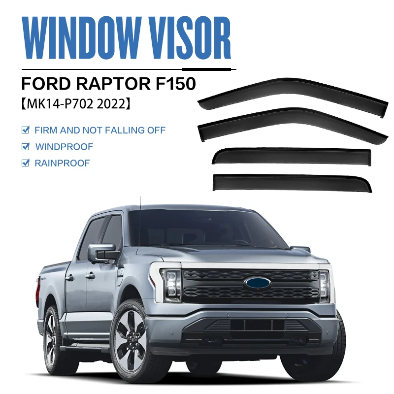 

For Ford Raptor 2014-2023+Plastic Window Visor Vent Shades Sun Rain Deflector Guard 4PCS/SE For Ford Raptor 2014-2023+