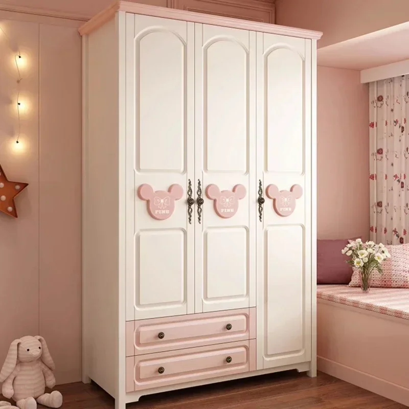 Nordic Girls Child Wardrobe Storage Drawer Kawaii Cupboards Wardrobe Home Apartment Guarda Roupa Infantil Furniture