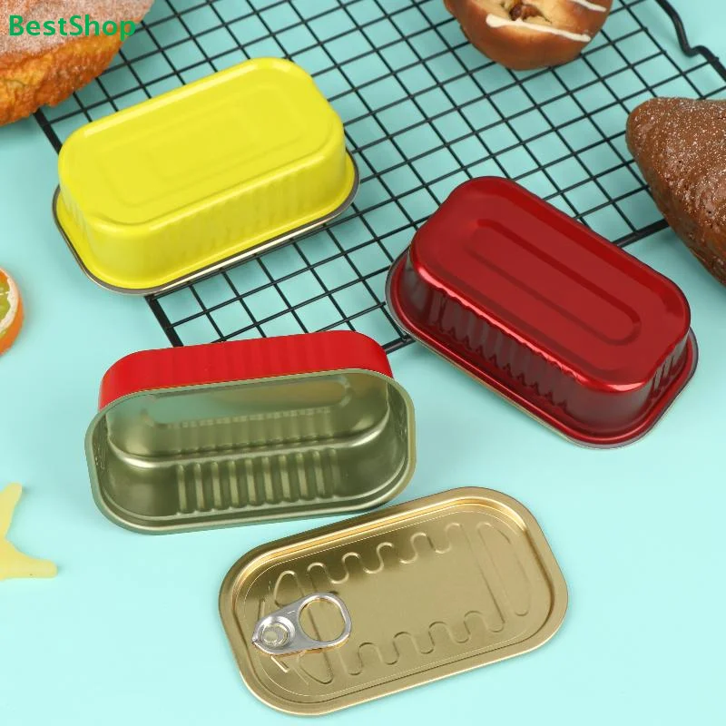 ♥Colorful Empty Sardine Tins - Easy Open Rectangular Metal Cans for Food Storage, Baking & Party Favors